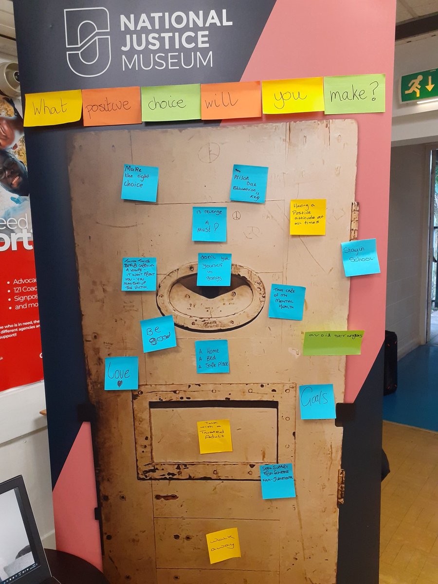 NJMLearning's tweet photo. People have been adding to our banner what positive choice they would make to not end up behind a cell door or be killed through knife crime.

Choices include being good, staying in school, seeking support, talking with a trusted adult and having a positive attitude. https://t.co/RWH2ANY5q8
