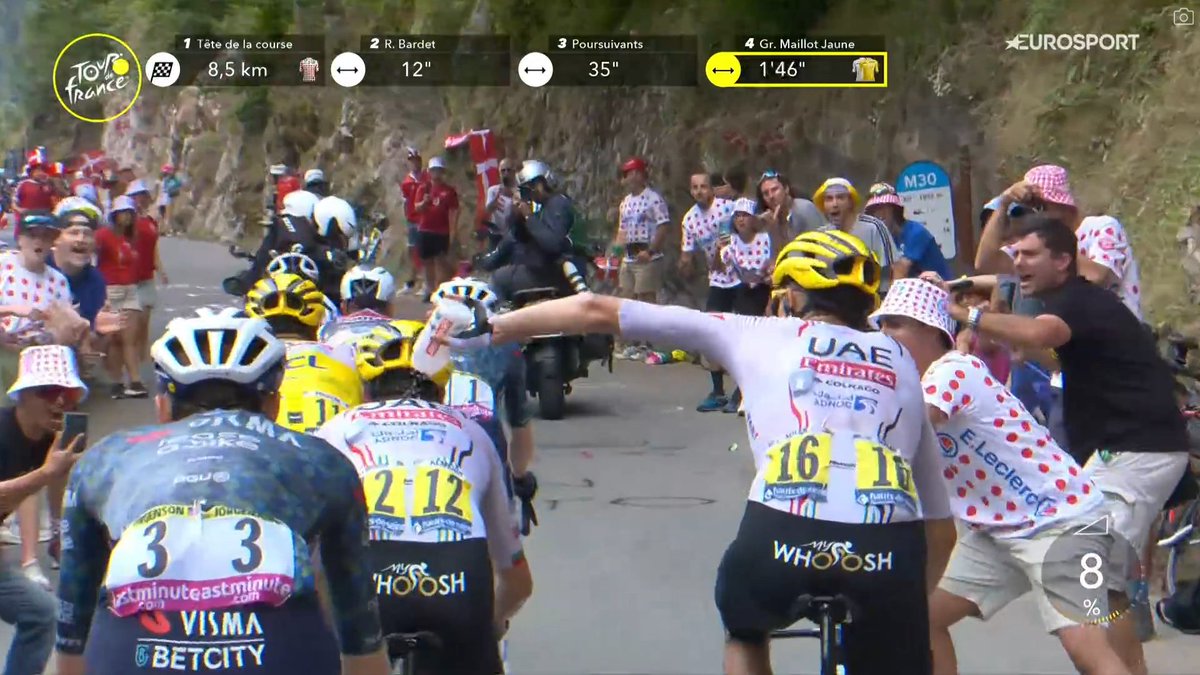 Hats off, Marc. Taking care of his teammates before being dropped. 
#TDF2024