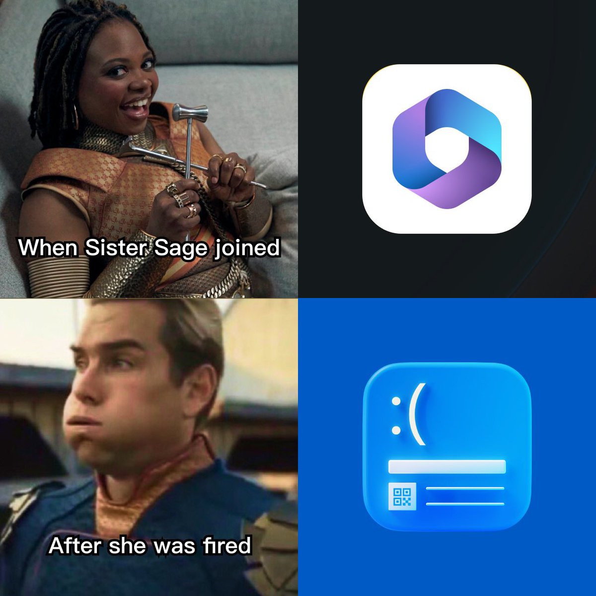 cq_king's tweet image. Who did it yesterday? 🤔@TheBoysTV 
#theboysseason4 #bluescreen #office365 #microsoft #Homelander