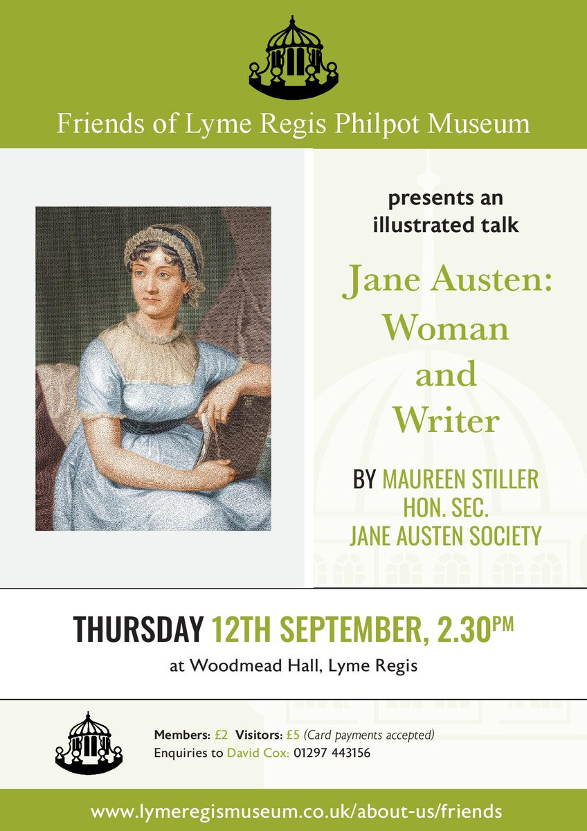 FriendsofLRM's tweet photo. Come and join us for this fascinating talk.
#janeausten 
#janeaustenfan 
#janeaustenbookclub 
#janeaustenbooks
#friendsoflyme
#lymeregismuseum 
#janeaustin 
#lymeregis https://t.co/E06AAKb2L6