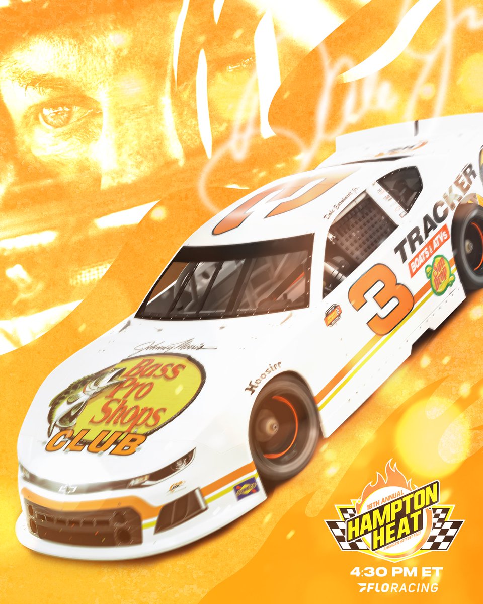 DaleJr's tweet photo. Hampton Heat. Coverage starts at 4:30p on @FloRacing and race at 8:30p. https://t.co/hns9tf9Y7F