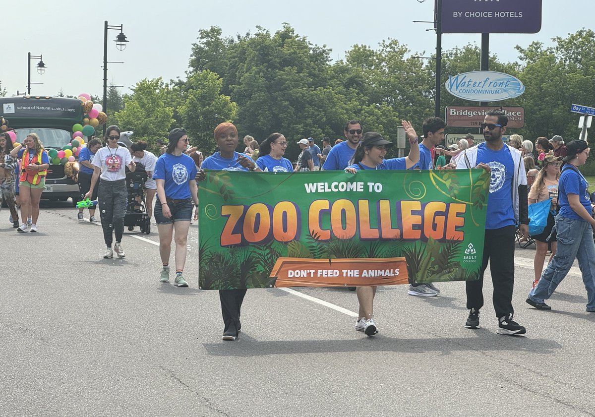 SaultCollege's tweet image. Roaring with pride! ‘Zoo’ College joins Rotaryfest, The Sault’s Summer Festival ‘s parade 🎉 Come out today to celebrate and enjoy a great day of community fun!