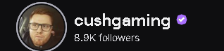 OfcCushGaming's tweet photo. Always growing!!! Goal of 10K before the end of the year! #TwitchPartner https://t.co/0xYRQYSRvg