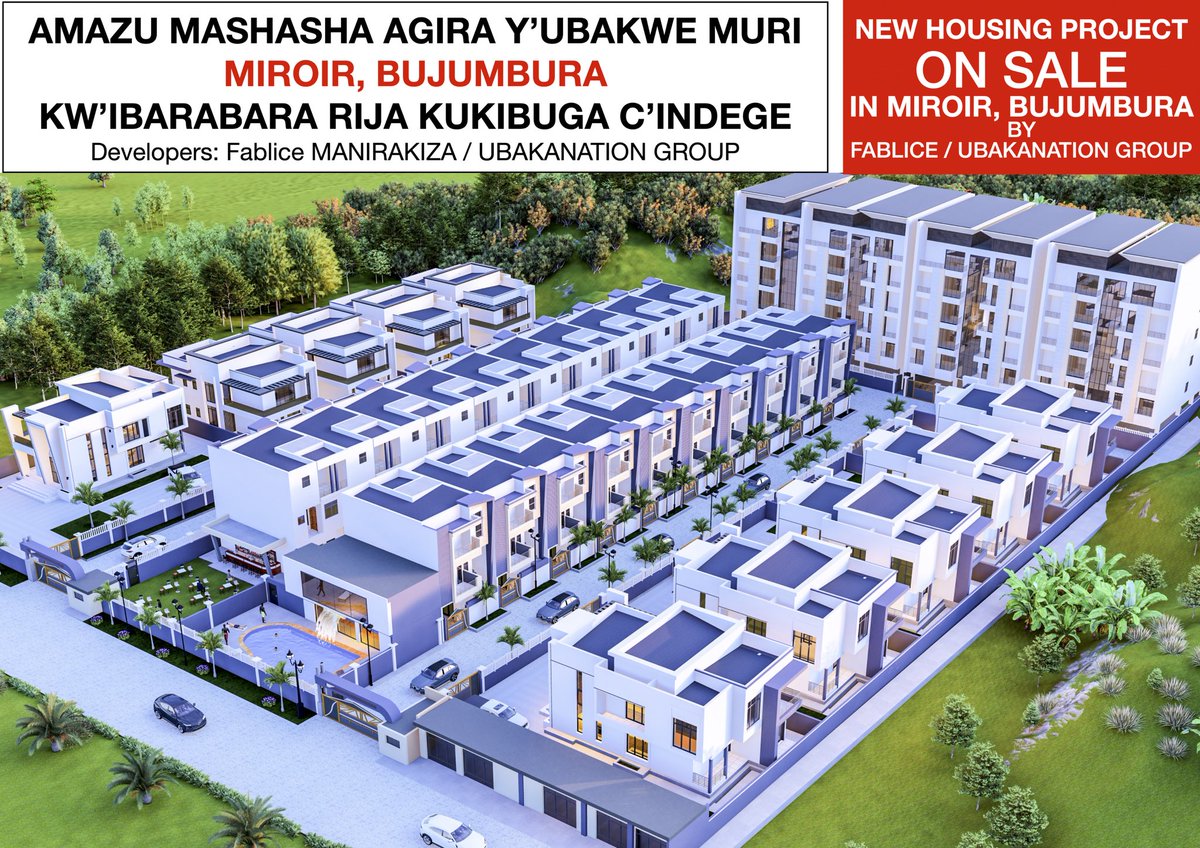 🚨Ihangiro ni ukwubaka Uburundi bushasha / Target is to build a new Burundi 

Get your home now ☎️ +25768814704 / +257 76 07 47 77 / +257 72 49 83 93 / +257 79 17 02 71

Kurikirana video zikwereka ibibanza &amp; nizindi nsiguro kuri: 

youtu.be/t71HoAZg9vg?si…

youtu.be/dN-i-Fh7bRM?si…