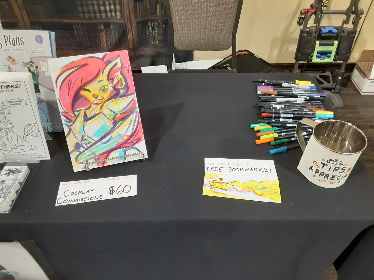 EllenNatalie87's tweet photo. Finally, made it to @AnthroWeekendUT !! Come to @realRPGames at the Dealers Den and we'll celebrate with sketches and books!! https://t.co/vhxY9dYWme
