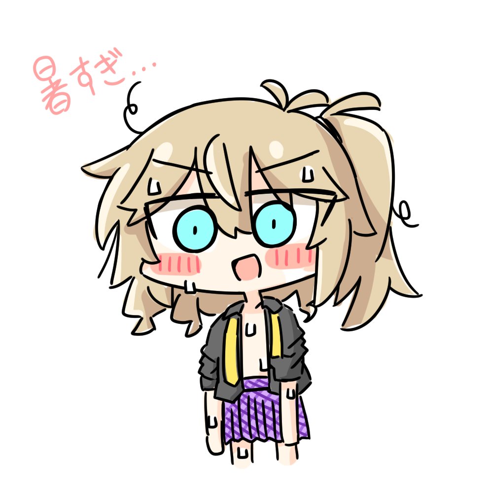 「今日のライブ配信落書き暑すぎる…暑いことのメリットがそれに沿った女の子のイラスト」|上顎のイラスト