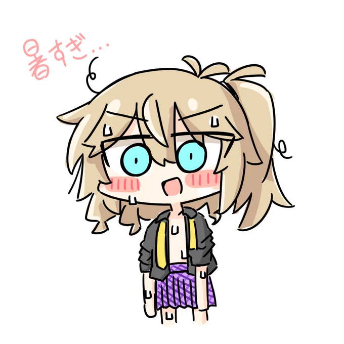 今日のライブ配信落書き暑すぎる…暑いことのメリットがそれに沿った女の子のイラストを描けるくらいしかない 