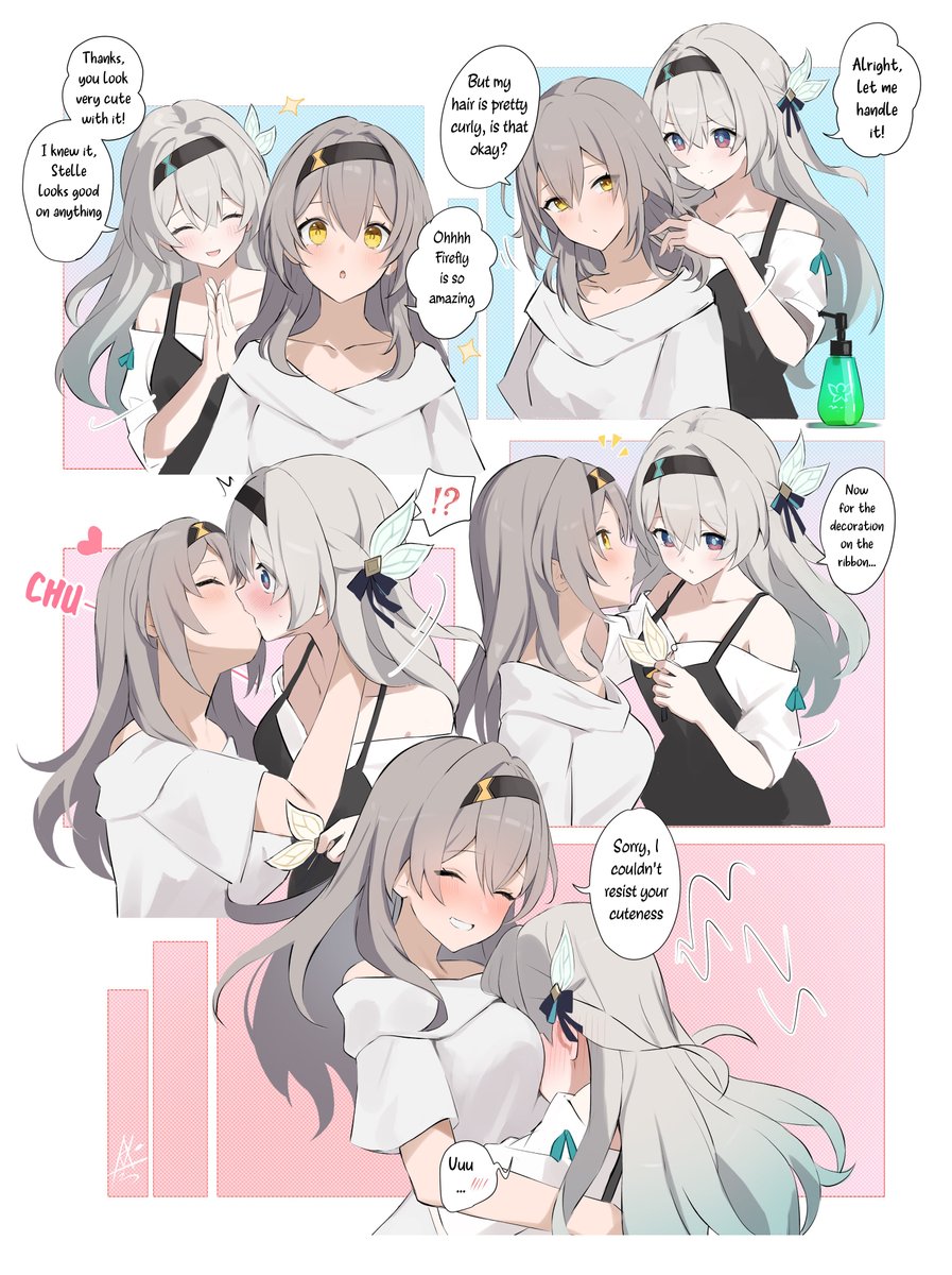 Player1_Please's tweet photo. Artist's comment: I want to make wholesome Firefly Stelle manga
Eng ver/英語版 by me, どうもありがとうございます💖 https://t.co/eOscPlTXzk