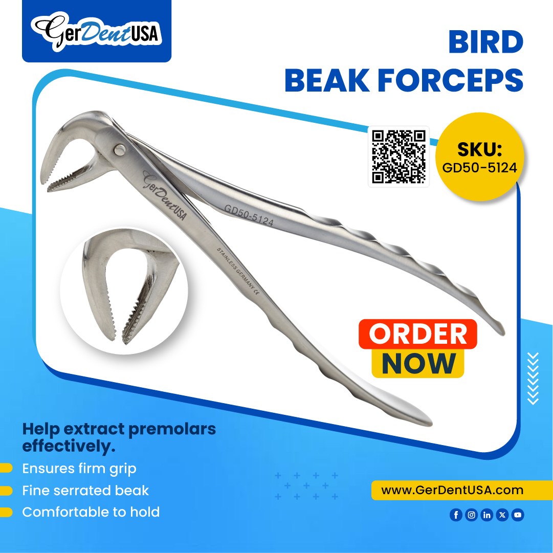 Gerdentusa's tweet photo. 🐦Bird Beak Forceps. Effectively Extract Premolars With Exceptional Grip &amp; Precise Control. 

🛒 Shop Now: https://t.co/DgGzZ307EX

 https://t.co/DgGzZ307EX #DentalSurgery #BirdBeakForceps #GerDentUSA https://t.co/AUgXxMmAjO