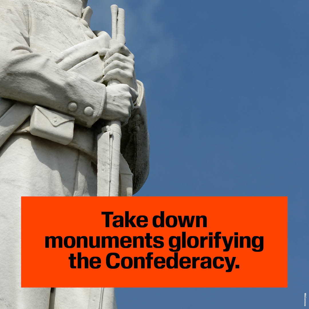 splcenter's tweet photo. Across the U.S., Americans recognize that the Confederacy's legacy was to preserve slavery & promote white supremacy – and communities are taking action to remove symbols falsely glorifying Confederates 🤝.
Revisit the SPLC's #WhoseHeritage resources:https://t.co/MmkkudFgpL https://t.co/md3UpJvRsE