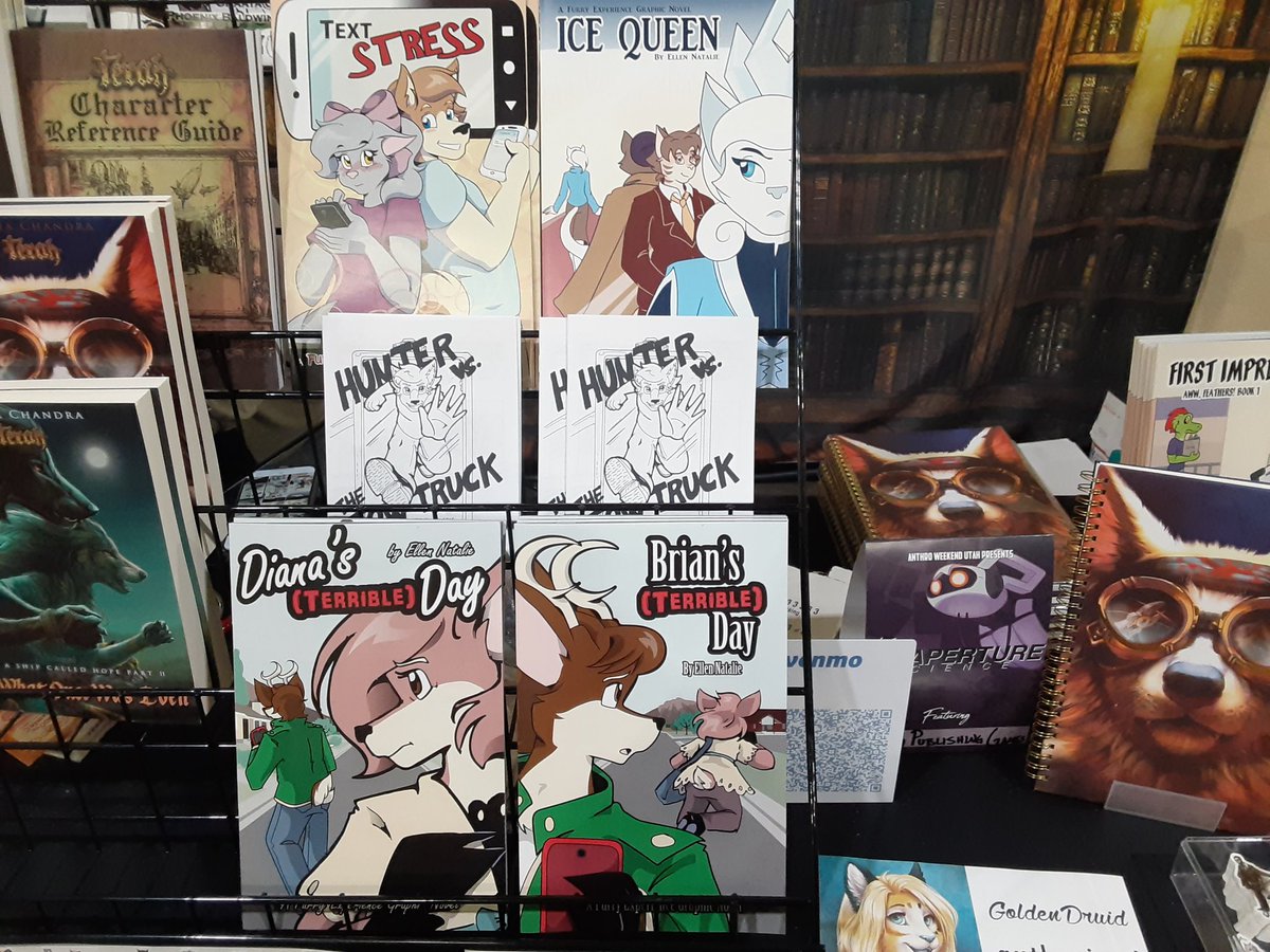 EllenNatalie87's tweet photo. Finally, made it to @AnthroWeekendUT !! Come to @realRPGames at the Dealers Den and we'll celebrate with sketches and books!! https://t.co/vhxY9dYWme