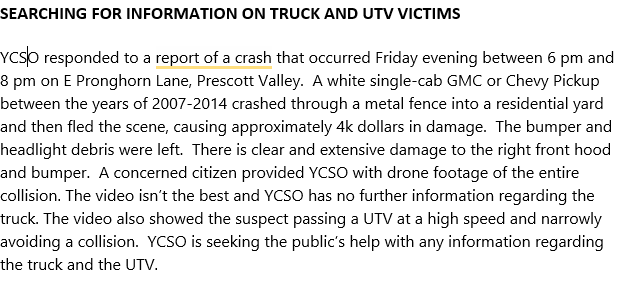 Yavapai Co Sheriff's Office tweet media