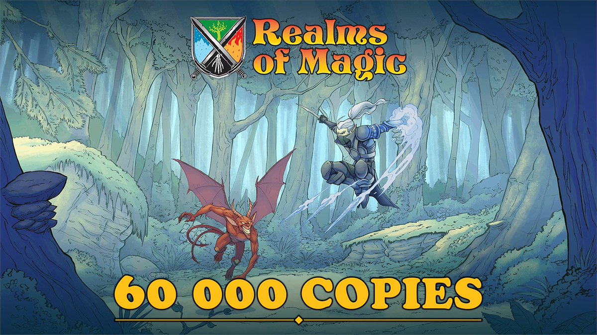 polishedgames's tweet photo. Exactly two years ago, we released the full version of #RealmsOfMagic ⚔️. 60,000 copies, the number nobody of us expected🥳! We are so grateful for the wonderful #community our #game gathered and for everyone who gave the RoM a chance❤️. https://t.co/8ddjZ8lz0J