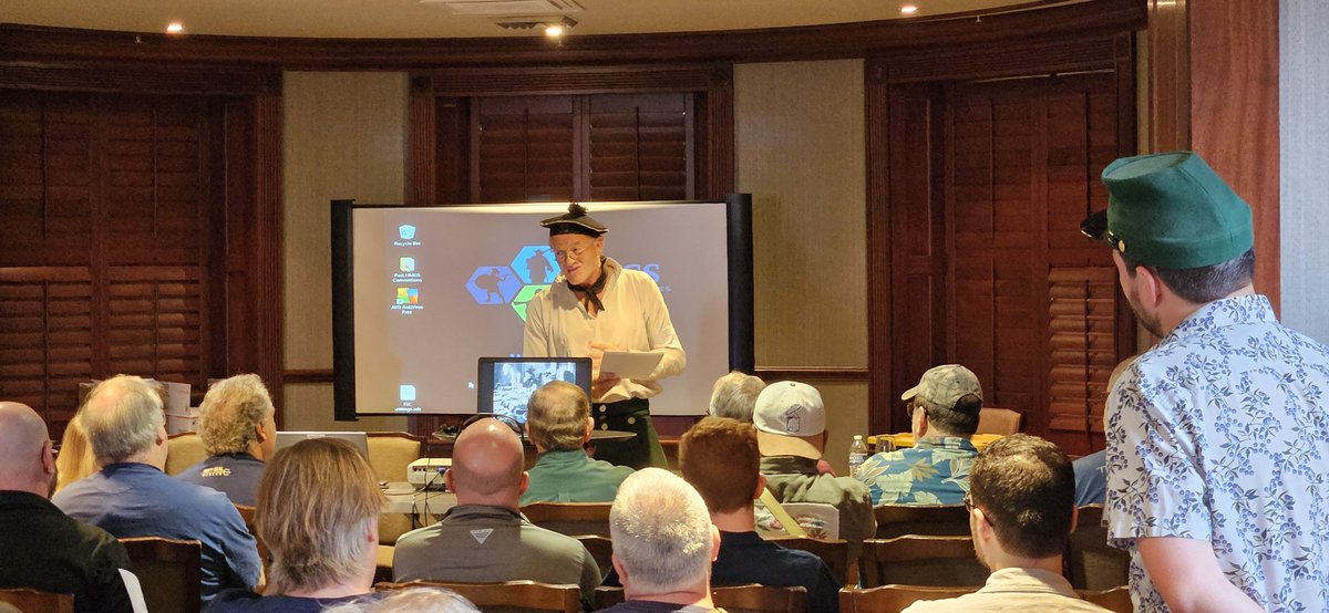 HMGS_Inc's tweet photo. Actor Jason Salkey presented an informative and humorous lecture on his life on the British TV show Sharpes Rifles, which was a smash hit & cult favorite of many wargamers in the United States and around the world. #historicon2024 #SharpesRifles https://t.co/L71p4WIYct