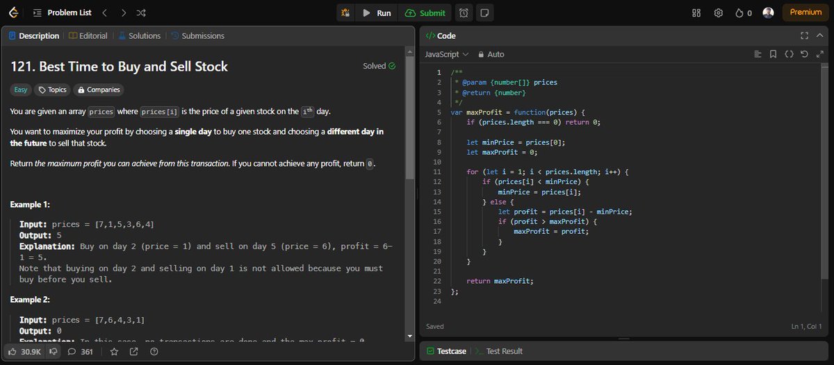 shubham_kunwar1's tweet image. #Day100 of #100DaysOfCode! 💯🎉
Tackled &apos;Best Time to Buy and Sell Stock&apos; today, reflecting on this amazing journey. Special thanks to Anupam Kumar for starting this with me, we grew together. Thanks for all the support—here&apos;s to endless learning! 💻🔥
#CodeMaster #CodingJourney