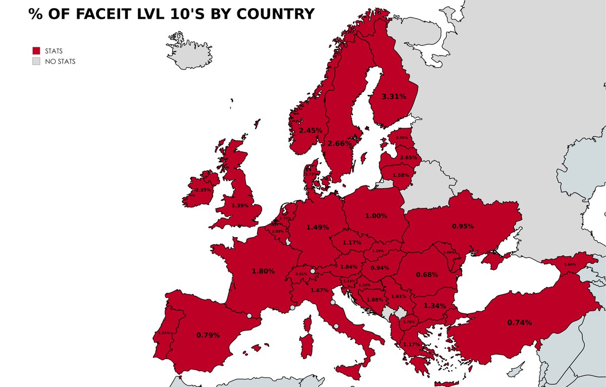 FACEIT LVL 10's BY COUNTRIES - any suprises❔