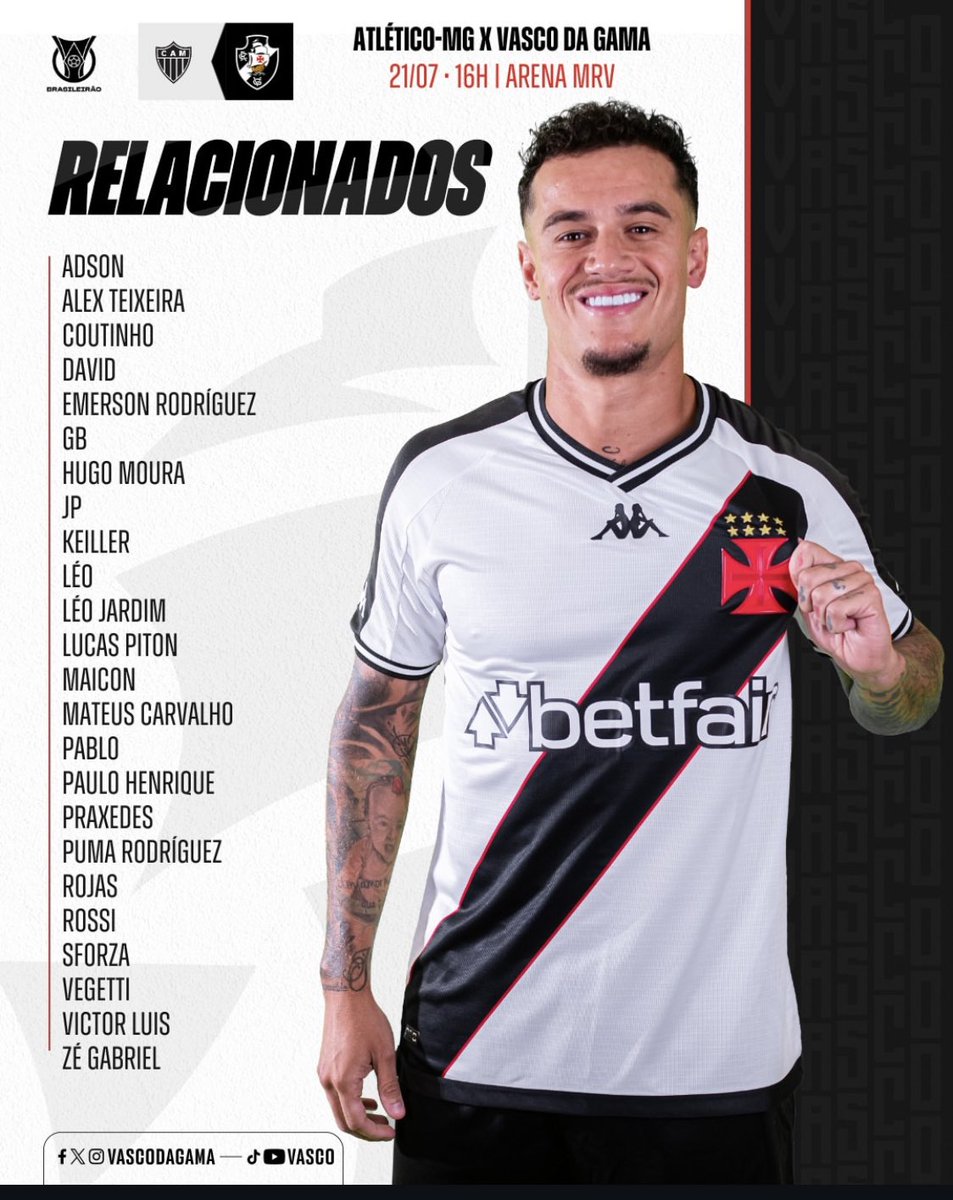 are_cruzmaltina's tweet photo. 🚨 |ATENÇÃO: Philippe Coutinho, Alex Teixeira e Emerson Rodriguez viajaram para enfrentar o galo. https://t.co/ddXYgcZcfI