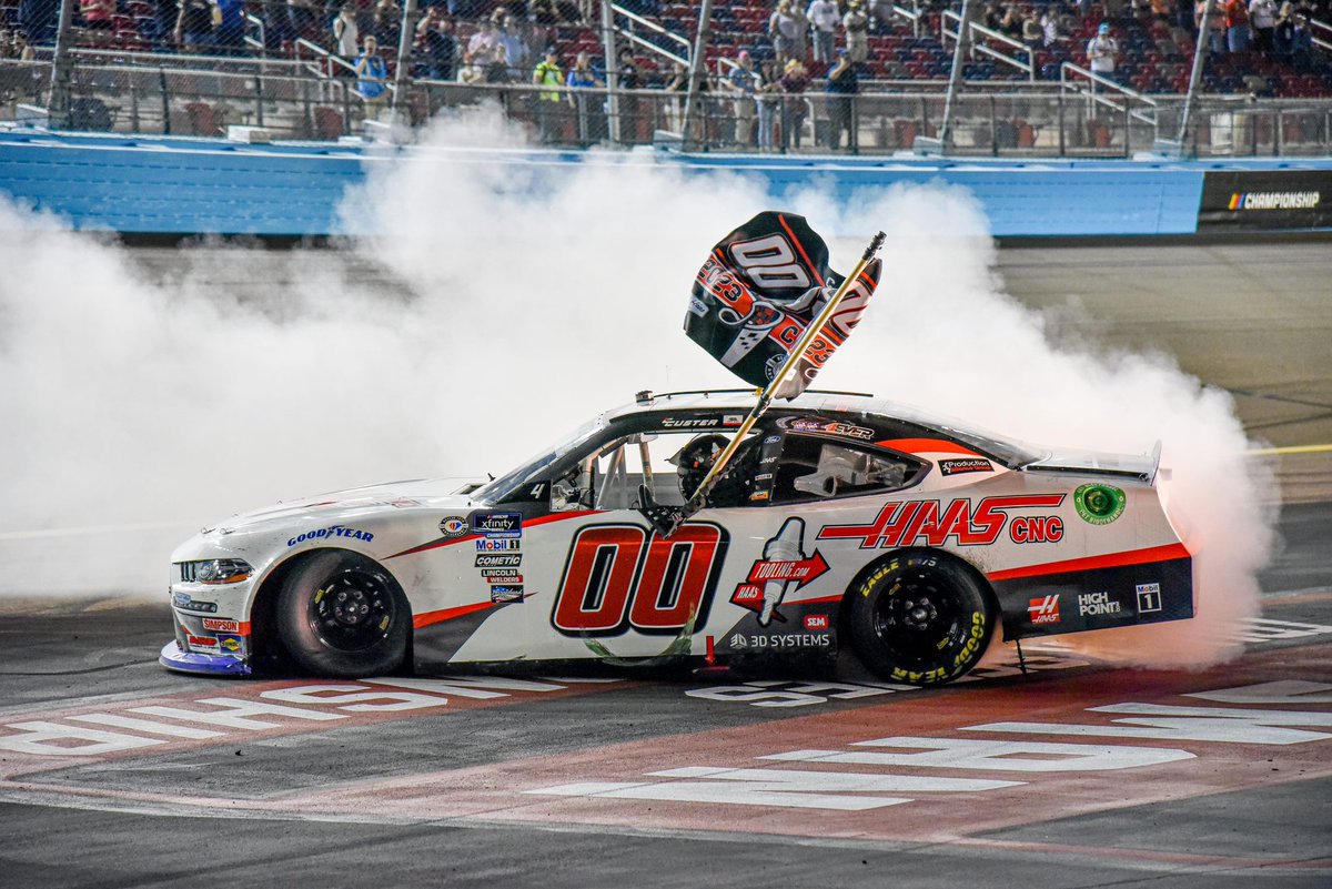 LastLapInsider's tweet photo. Haas Factory Team announced at Indianapolis Motor Speedway today that the 2023 #NASCAR Xfinity Series champion #ColeCuster will move back to the Cup Series in 2025 to drive the Hass Automation/HaasTooling.com Ford. https://t.co/2sHFPdI1z5