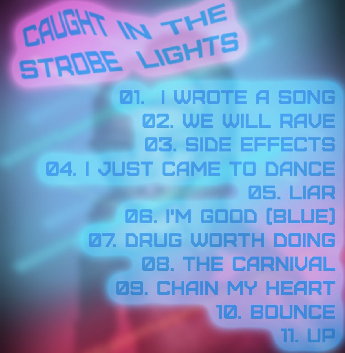OUT NOW..        The Long awaited album is here!

Caught In The Strobe Lights 
Including:

I Wrote a Song
Side Effects
I Just Came To Dance
I'm Good (Blue) The Orchestral Version

stream here:
habmicki.wixsite.com/mysite