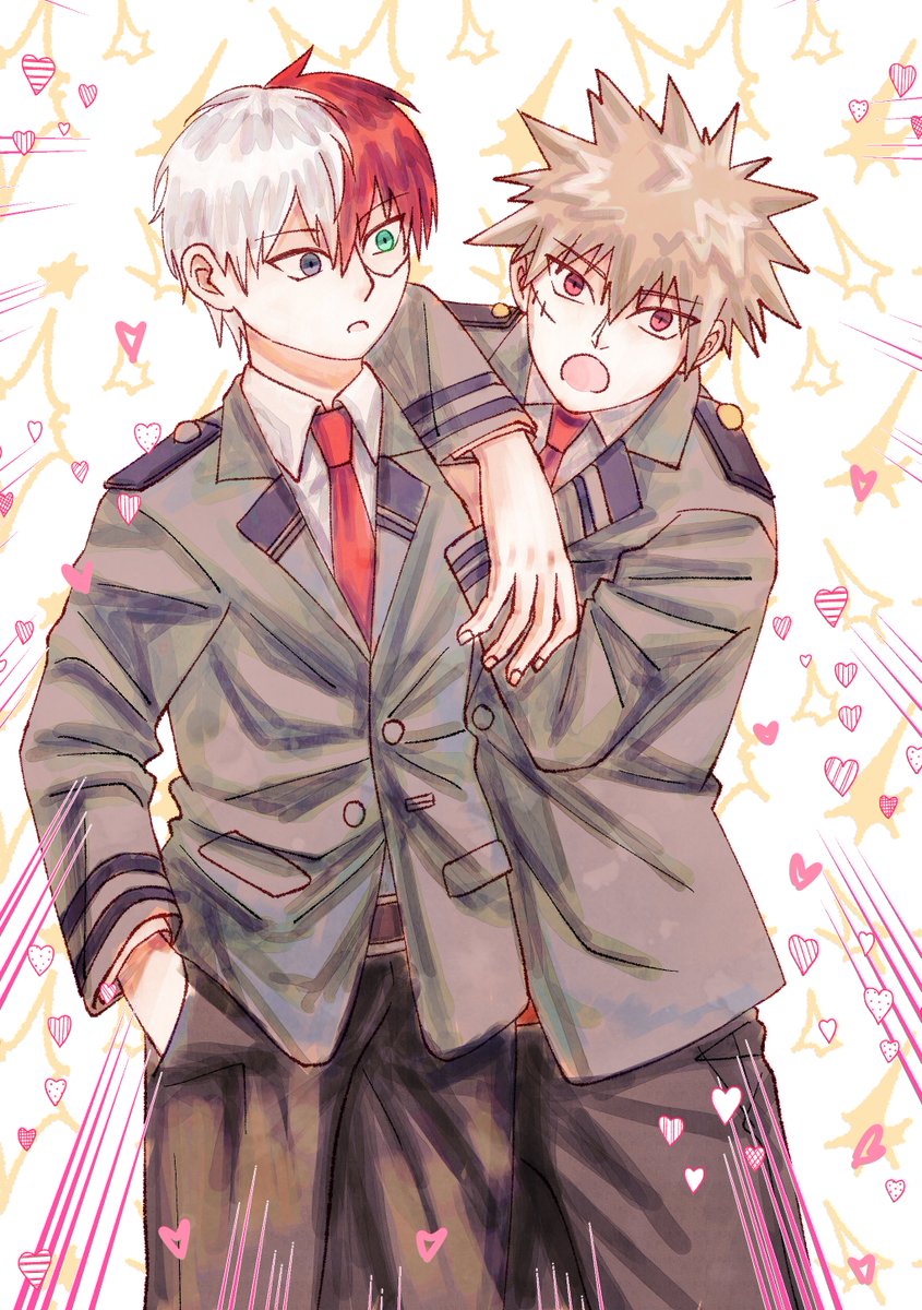 Cocoamac_art's tweet photo. Kacchan stand on tiptoes 😆 
#tdbk #轟爆 🍰💥 https://t.co/QJnlUPYD5J