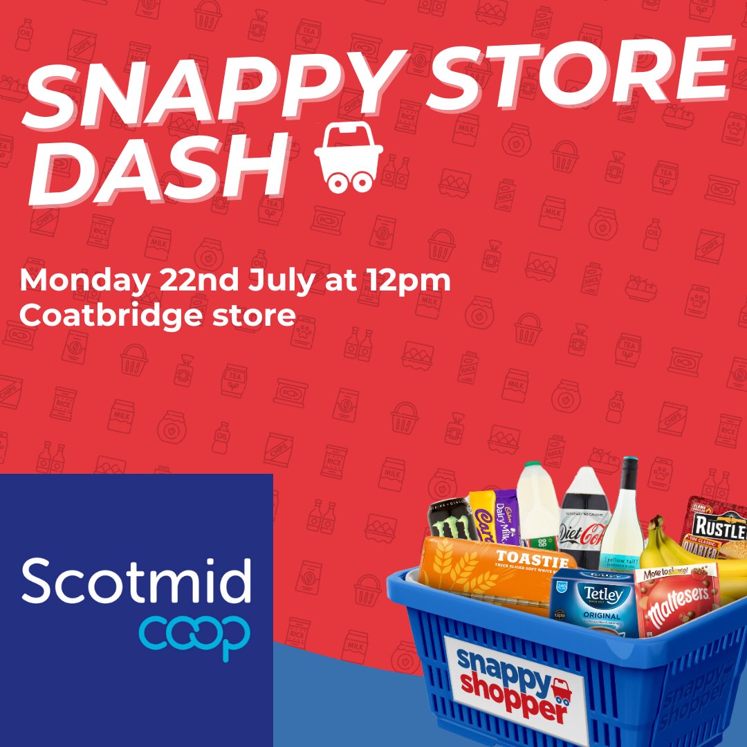 Scotmid Co-operative (@scotmid) on Twitter photo Join us at our Coatbridge store, Monday at 12pm, for a fun-filled event!🎊
Camille is taking on the <a href="/SnappyShopperUK/">Snappy Shopper</a> Store Dash and we need YOU to cheer her on!👏
Our fabulous hosts will have a £12 OFF a £15 spend voucher just for you!✨
We can't wait to see you there!❤️ Join us at our Coatbridge store, Monday at 12pm, for a fun-filled event!🎊
Camille is taking on the <a href="/SnappyShopperUK/">Snappy Shopper</a> Store Dash and we need YOU to cheer her on!👏
Our fabulous hosts will have a £12 OFF a £15 spend voucher just for you!✨
We can't wait to see you there!❤️