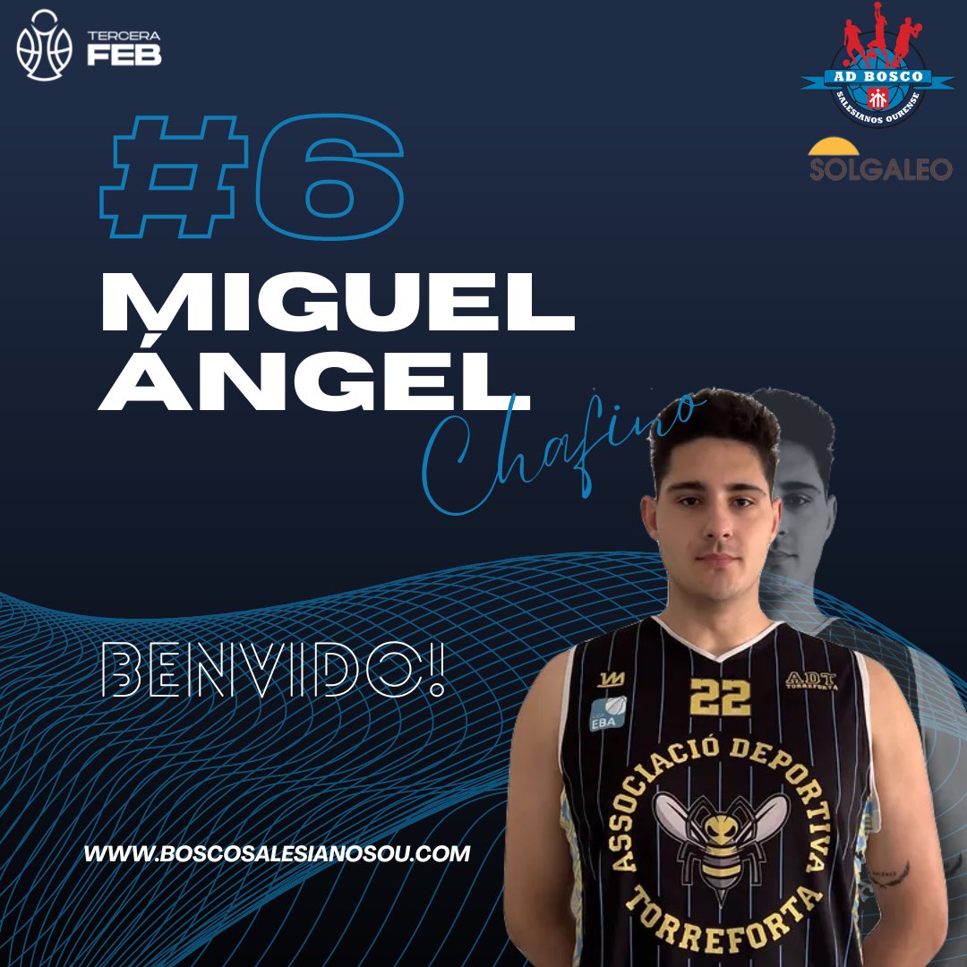Miguel Ángel Chafino, nuevo jugador del Solgaleo Bosco Salesianos ⚡️🏀‼️

Benvido💙🤍

#VeñaBosco
#TerceraFEB 
<a href="/SolgaleoEnergia/">Solgaleo Energía</a>