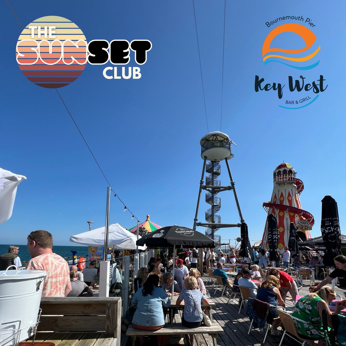 TheBmthPier's tweet photo. It's the third week of The Sunset Club and we hope you're loving it as much as we are! 🫶

Join us at Key West this Sunday from 4pm for a little dance or two! 🕺✨

We can't wait to see you there, book your free pier entry here: https://t.co/gwi8mVC4ZS

#BournemouthPier #KeyWest https://t.co/a0vydlU36k