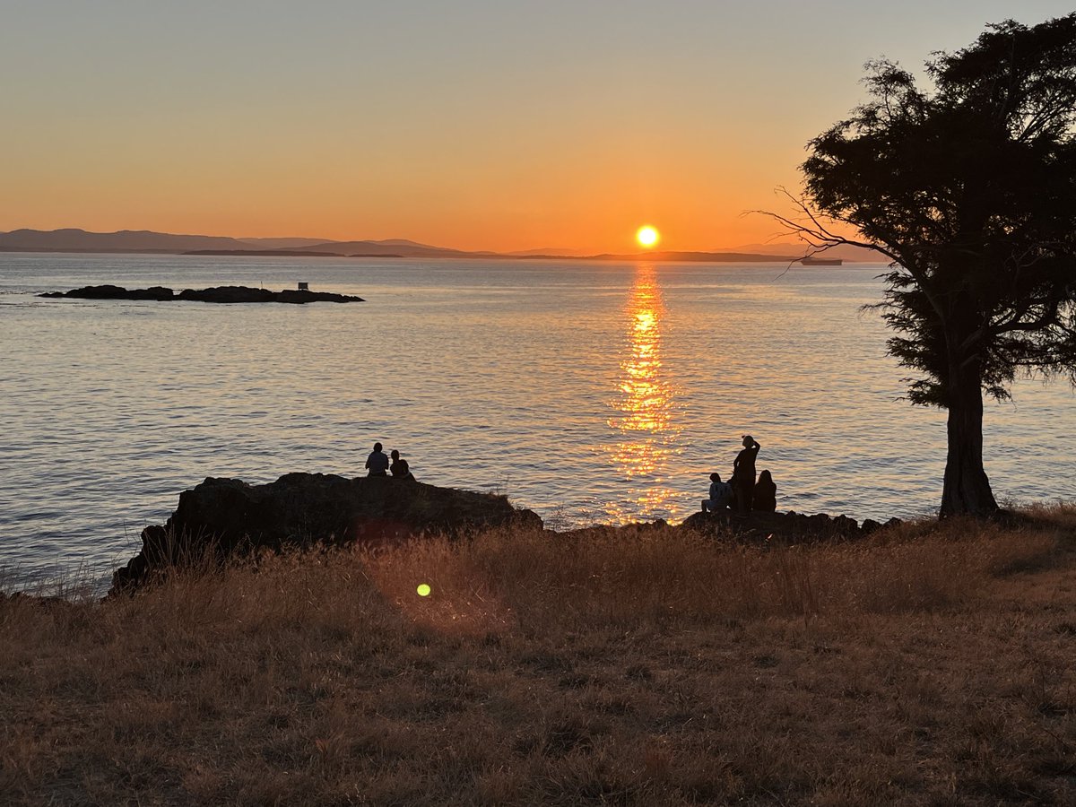 Sunset over Vancouver Island, from San Juan Island. Haro Straight.