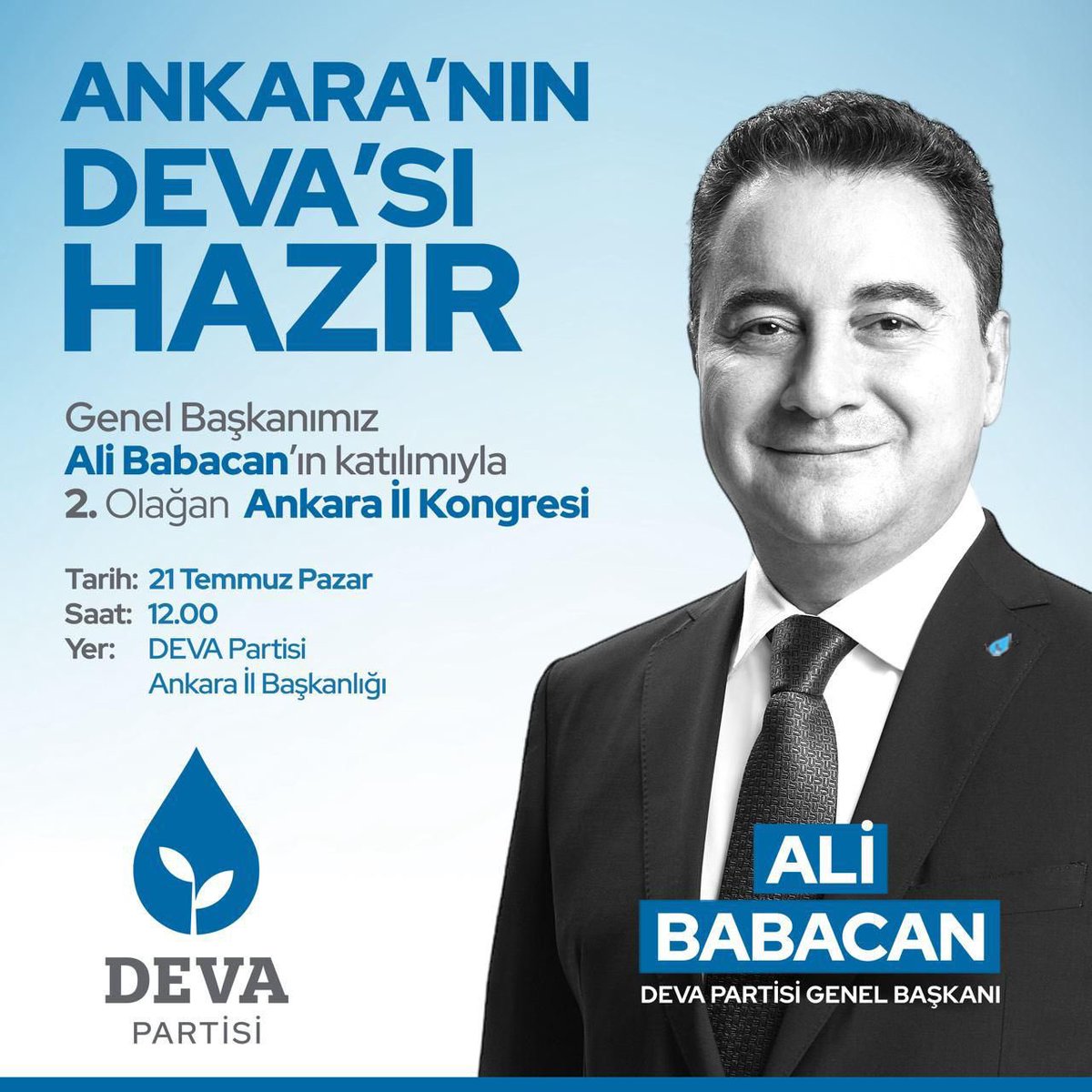 alibabacan's tweet photo. Yarın saat 12.00’de Ankara 2. Olağan İl Kongremizi gerçekleştireceğiz.
 
Kongremizin açılışında yapacağım konuşmamı saat 13.00’ten itibaren sosyal medya hesaplarımdan takip edebilirsiniz. https://t.co/JCSVi6pLkI