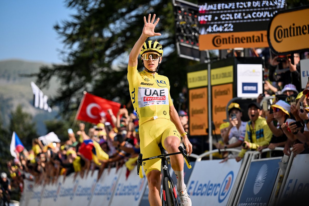 High 𝐅𝐈𝐕𝐄 🖐️

#TDF2024 l <a href="/TamauPogi/">Tadej Pogačar</a>