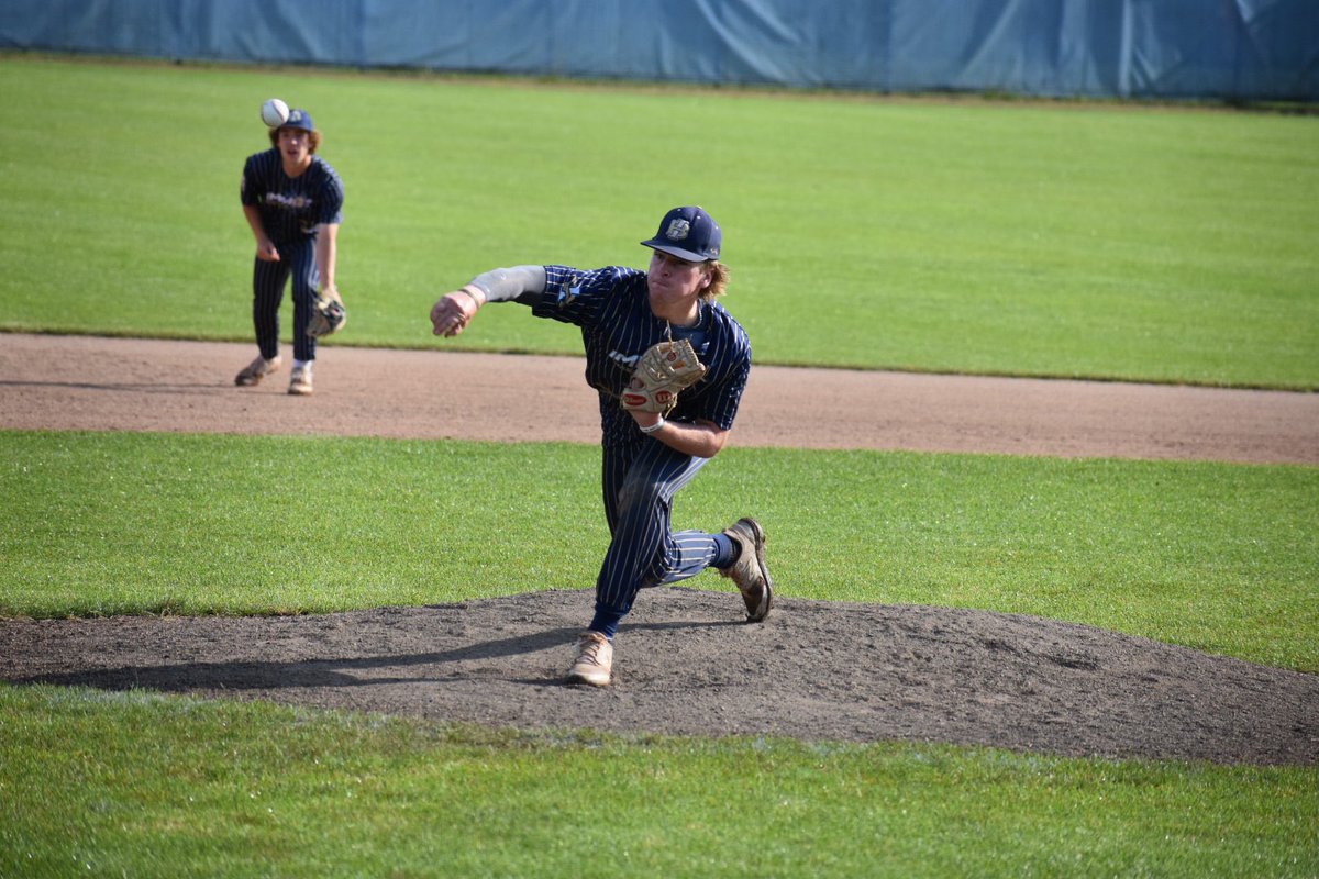ElliotC02's tweet photo. Pitched a complete game today. 65 pitches, 6 innings, 1 BB, 1 K, 4 hits, 1 ER. got the 9-1 win. Not bad for a #catcher. @WestMIImpact @MotorCityClassi https://t.co/8LtnAlzkru