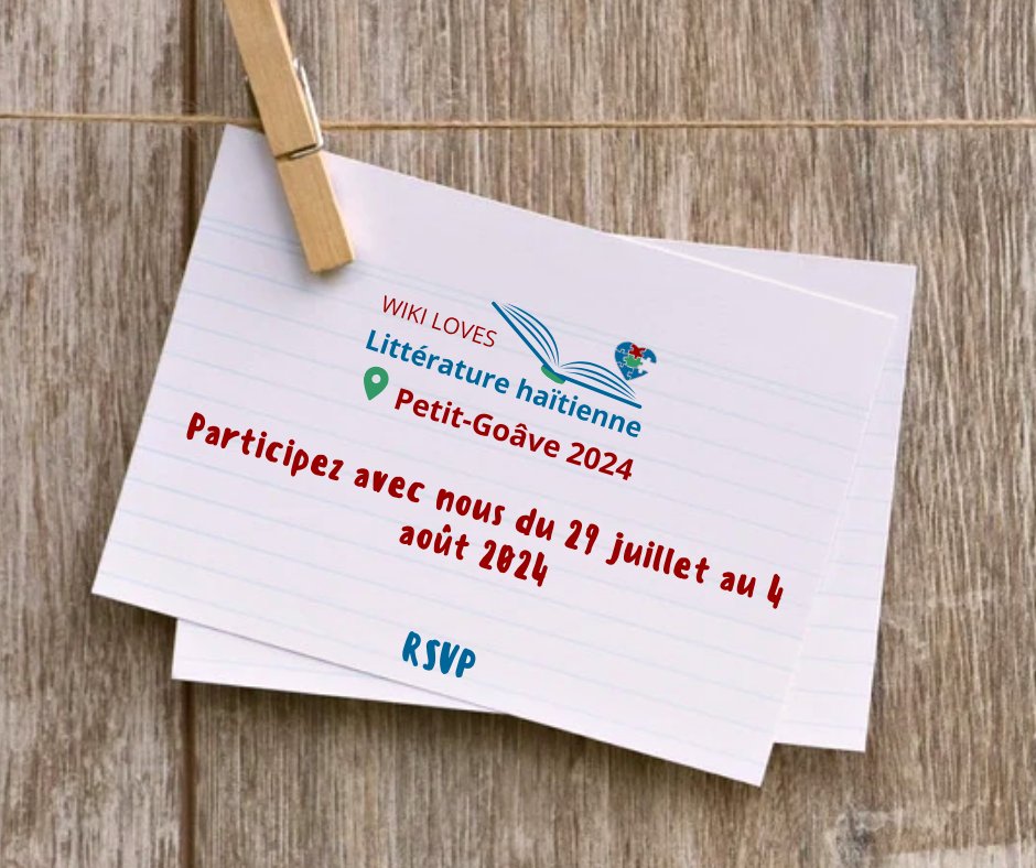 HandgodAbraham's tweet photo. Rejoignez Wiki Loves Littérature Haïtienne 2024 ! Réservez votre place dès maintenant et participez à une semaine d'activités passionnantes et enrichissantes à Petit-Goâve. Cliquez ici pour vous inscrire : https://t.co/pHcKQHcxE0 https://t.co/cu4tbqzk7a