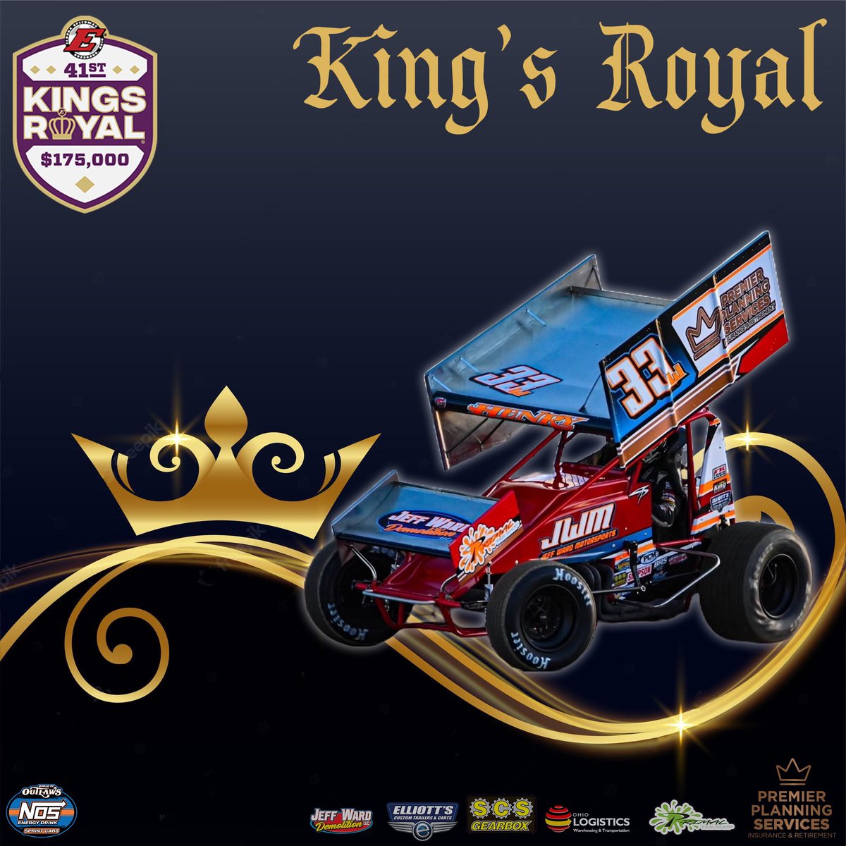 CapHenryRacing's tweet photo. It’s ℝ𝔸ℂ𝔼𝔻𝔸𝕐 for the 41st 𝑲𝑰𝑵𝑮𝑺 𝑹𝑶𝒀𝑨𝑳!
🏎️ Jeff Ward Motorsports
📌 @EldoraSpeedway
📍 @WorldofOutlaws
👀 @dirtvision
⌚️ 6:30pm EST
🙌🏻 @ElliottsTrailer @SCSGearbox @OHIOLOGISTICS #ChargeLife https://t.co/WfUbRd2ck7