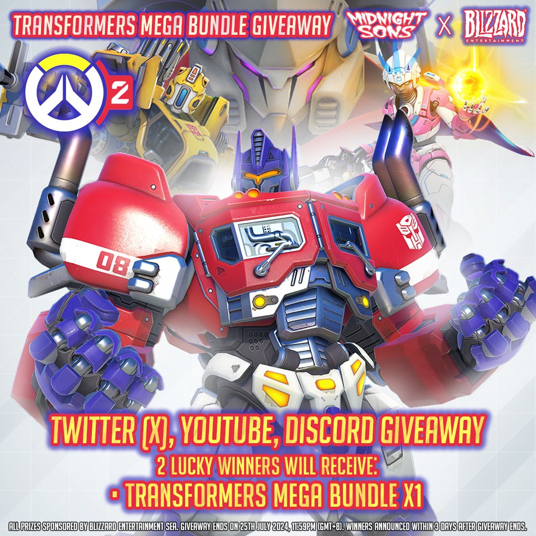 GraspVictory's tweet image. 🎁#Giveaway courtesy of @PlayOverwatch!

Win 2x Transformers Mega Bundles for #Overwatch2!

How To Enter:
👥 Follow @GraspVictory
🔁 Repost+Like
🧑‍🤝‍🧑 Tag a friend!

Optional: Join my YouTube giveaway for an additional chance to win! youtube.com/watch?v=IRpQVz…