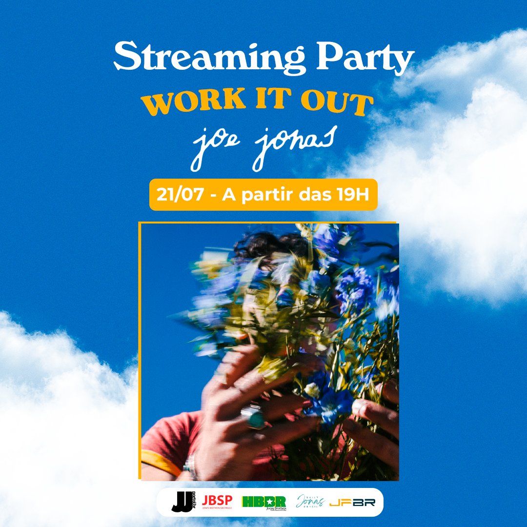 joejonasportal's tweet photo. Já deram stream em Work It Out hoje? 🌼✨

Ontem nosso primeiro dia de Streaming Party foi um sucesso! Muito obrigada a todos que toparam essa ideia e participaram com a gente. Foi muito legal conhecer cada uma de vocês e demonstrar juntas o nosso amor e orgulho pelo nosso amado Joe Jonas.

Continuamos nossa festa amanhã, dia 21 de julho, às 19h (6PM EST).

Vem com a gente ouvir muito Work it Out e se divertir. Liberaremos o link 15 minutos antes do início.

Esperamos vocês 💛

@JonasB_SP @hellobbr_ @dailyjonasbr @jonasfansbr