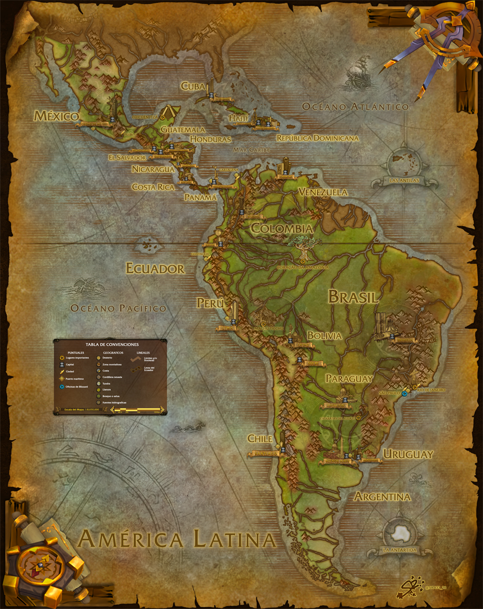¡VIBRA EL CONTINENTE! 🌎🗺️

Hoy, en el Proyecto Latinoamérica – Mapas al estilo de World of #Warcraft después de dos años de recorrido, finalizamos nuestra travesía oficialmente con el mapa de #Latinoamérica en su versión final y definitiva.

¡Juntos somos Latinoamérica! 🧵⬇️