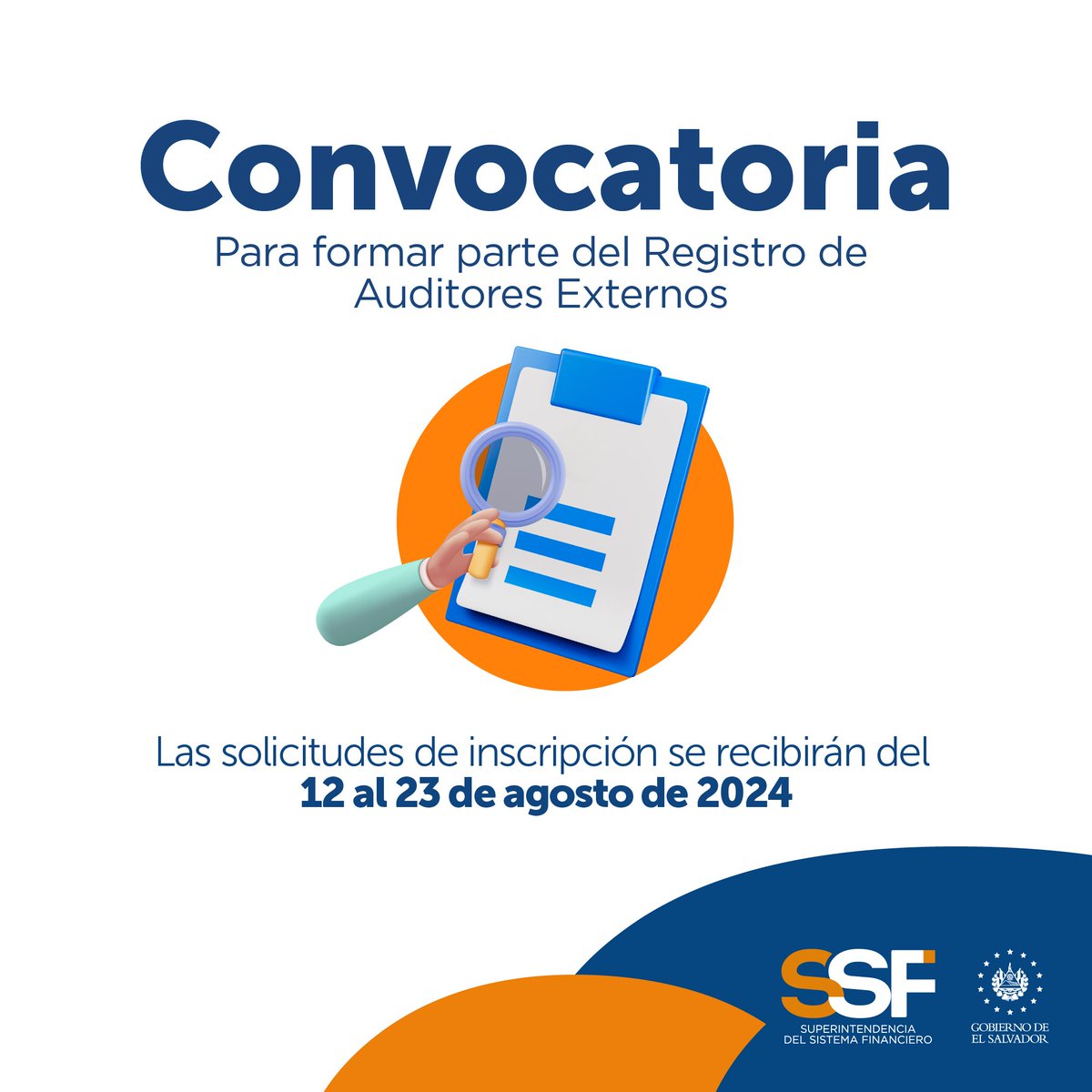 SSF_ElSalvador's tweet photo. Encuentra la información que necesitas sobre el proceso de inscripción para formar parte del Registro de Auditores Externos de esta Superintendencia aquí: https://t.co/QIUslQd2UP https://t.co/a5u6xTFmLL