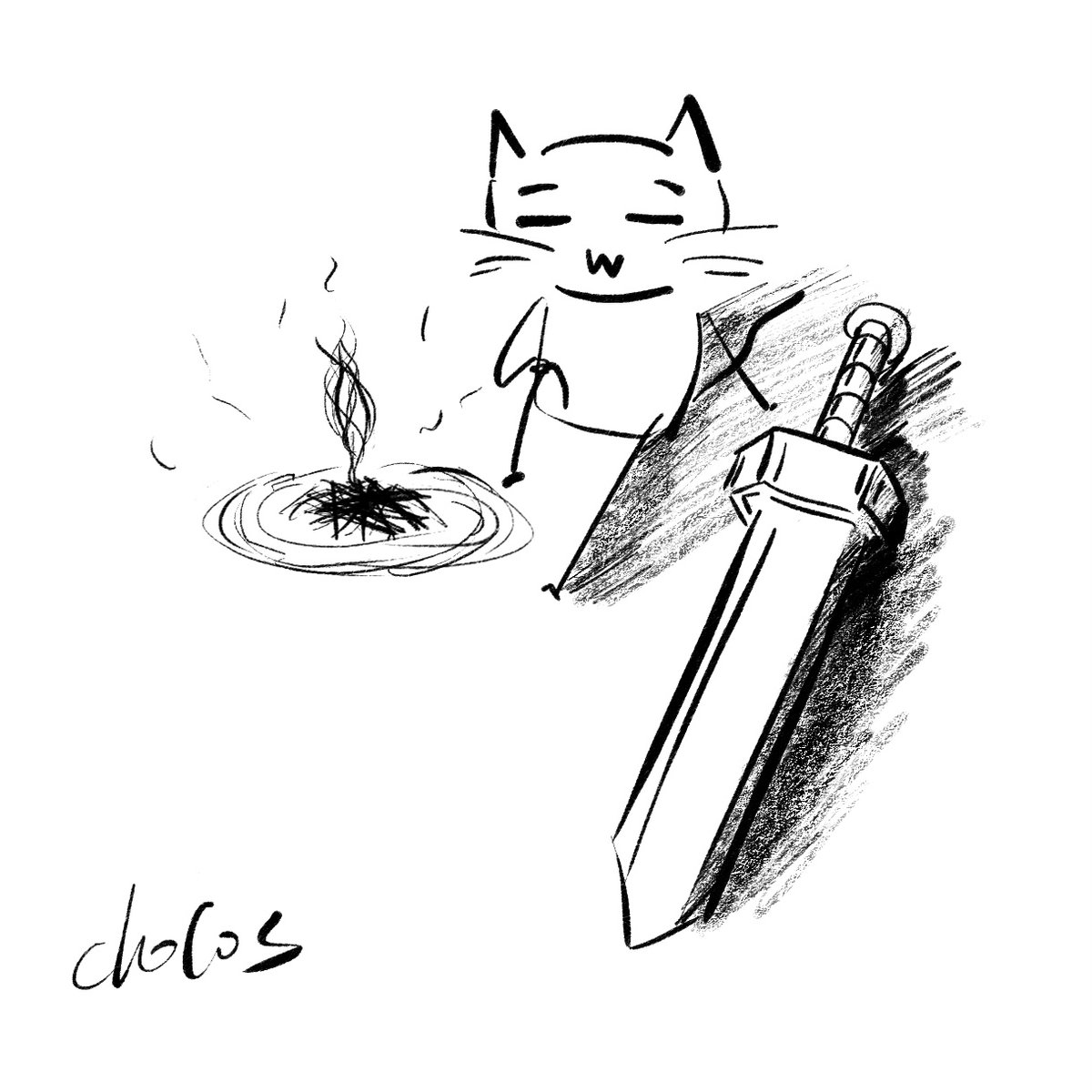 ChocolateCosine's tweet image. 🍫📐ChoCOS seems to be chilling with a trusty friend... I wonder who...?
チョコスは信頼できる友人と一緒にいるようだ...誰のかな...?
-
▶️ Elden Ring Main Theme
-
#eldenring #fromsoftware #greatsword 
#cat #art
#エルデンリング #グレートソード #ねこ #イラスト #絵描きさんと繋がりたい