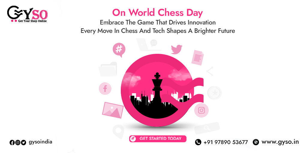 gysoindia's tweet photo. From the chessboard to the tech frontier—every move is a masterstroke! This World Chess Day, let’s use our strategic flair to ignite a revolution in technology. Each calculated move can lead to a future brimming with innovation and possibilities. 
#WorldChessDay #chessgame https://t.co/U6f5j5PaC1
