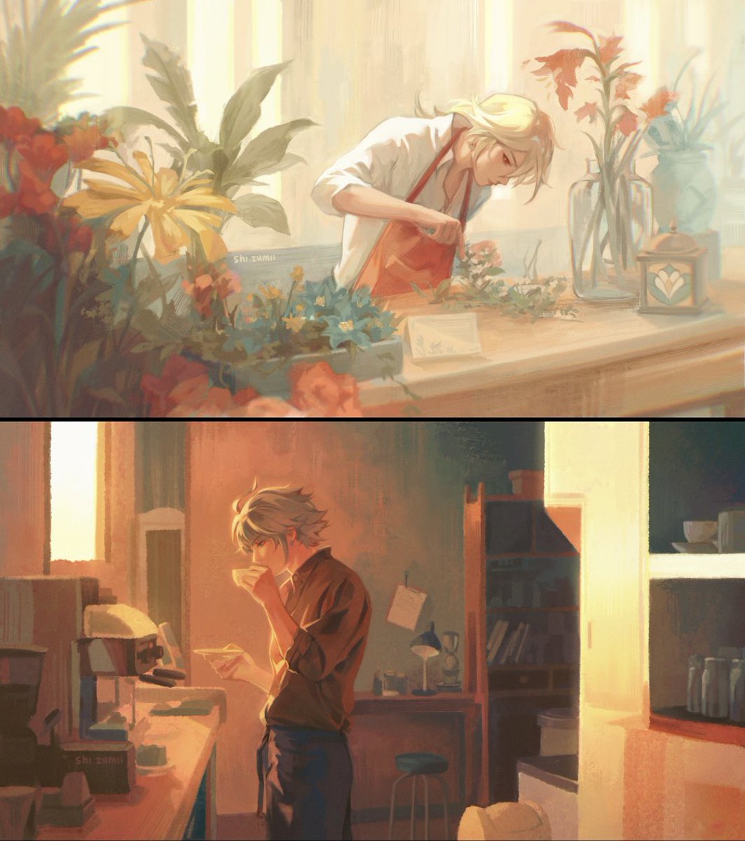 florist kaveh x barista alhaitham au 🌻☕️ #GenshinImpact #原神 #haikaveh