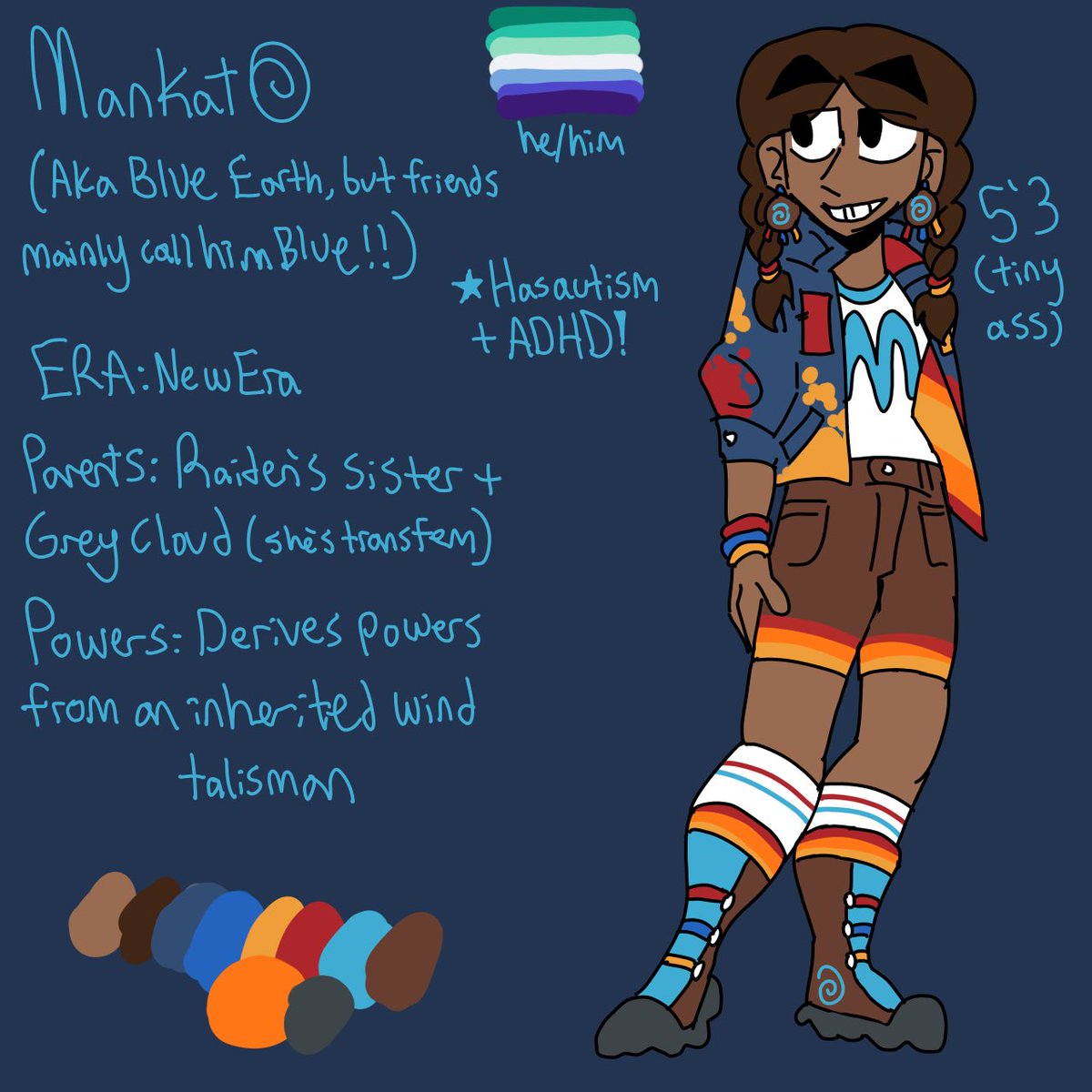draws_bug98965's tweet photo. Showing off my MK1 fan kids, plus a redone Spindle ref! Nanami is my Johnshi fankid, Blue is my windwolf yuri child, and spindle is spindle :3 
#mk1 #mkoc #SpindleKontent #fankid #BugDraws https://t.co/IoQAnkSTlq