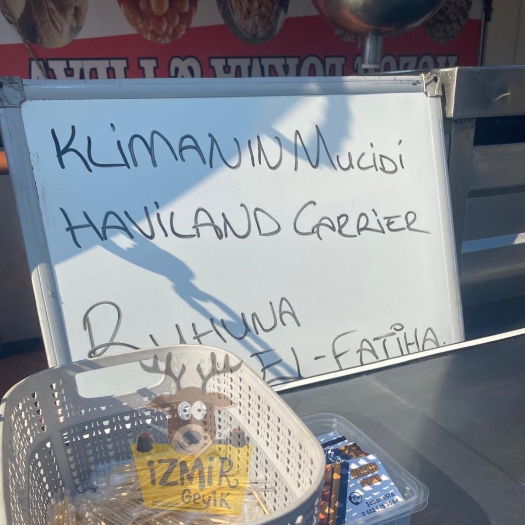 gusholderhaber's tweet photo. İzmir’de bir vatandaş, Klimanın mucidi Haviland Carrier adına lokma döktürdü. https://t.co/xICv9bmFN0