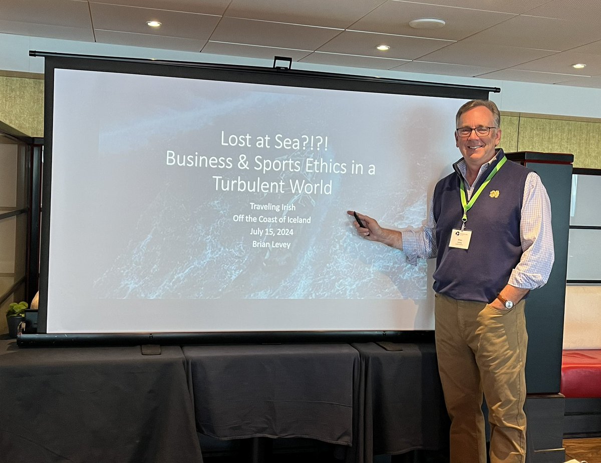 bleveynd's tweet photo. Here’s something you don’t get to do every day: lead an ethics discussion on a cruise ship off the coast of Iceland!  @NDAlumni @NDBusiness @NDDCEL @SMACatND #TravelingIrish #GrowTheGood #GoIrish #NotreDame #Mendoza #NDDCEL https://t.co/Uy6eM6r2Kn