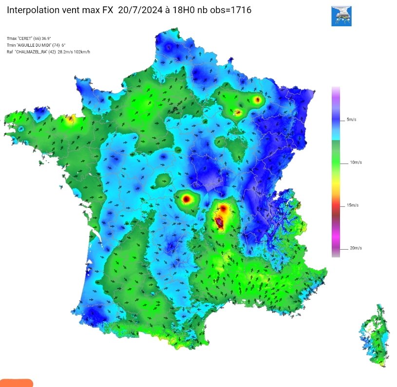 meteovillages's tweet photo. 🌩️📡 L'épisode orageux débute actuellement en Auvergne Rhône-Alpes.
Quelques #supercellules très venteuses (100 à 105 km/h) se développent sur le dép. de la Loire.
Les supercellules ayant concerné l'Auvergne s'évacuent par le nord.
Voici l'évolution de la stimulation (1/--) ⤵️ https://t.co/VhKBCVDfRW