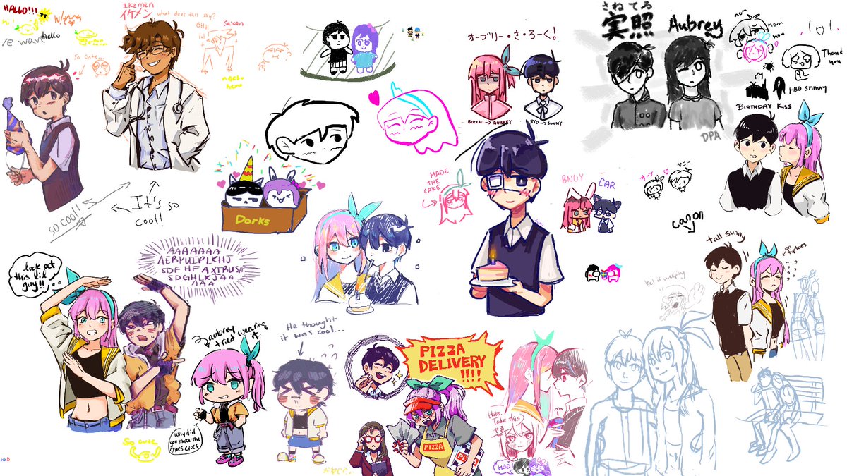 dendenmushi1064's tweet photo. We had a 24hr whiteboard event for Sunny's birthday over on the Sunburn Central discord channel!
Some folks from the Japanese サニオブの森 server also came~
It was so much fun to draw with everyone!! 
Now our nonsense will be forever immortalized on X (twitter)🥹
#omorisunburn https://t.co/OASxP5fcMZ