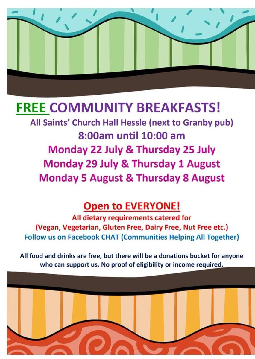 tranbycharity's tweet image. This free breakfast club on Mondays and Thursdays starts next week. Follow @ChatHelping for updates! @peter_levy @BBCLookNorth @RadioHumberside @looknorthBBC @itvcalendar @hulllive @VisitHessle @Hulls107FM @VisitHull @hesslefed