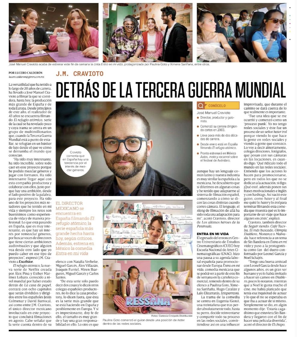 El director mexicano José Manuel Cravioto está en #España filmando #ElRefugioAtómico, hasta hoy la producción más grande del país y de Europa. ¿La trama? De los creadores de #LaCasadePapel llega: Un gpo de millonarios ingresa a un búnker mientras afuera se desata la 3° G.M.