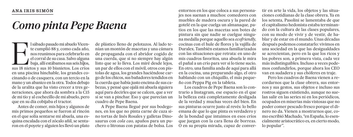 HitosdeCadiz's tweet photo. Cada día me gustan más los lienzos de este gaditano, Pepe Baena, hoy Ana Iris Simón le ha dedicado una columna en El País, de veras merece la pena leerla, os pongo un par de imágenes de este extraordinario artista y la columna. https://t.co/t5gqRJ0Ua9