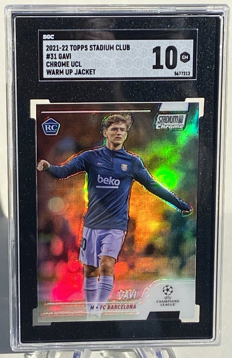 DC4Life60's tweet photo. @jcutlersburner 2021-22 Topps Stadium Club Chrome Rookie Variation SSP Gavi Refractor SGC 10

$140 Shipped https://t.co/thVfxIGNOO