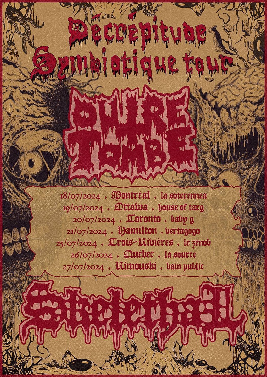 Carbon_Forms's tweet photo. Skelethal and Outre-Tombe are currently on the road for their “Décrépitude Symbiotique Tour” across eastern Canada! Both bands will have the Skelethal / Outre-Tombe Split 7” available for sale. Copies can still be purchased by following the Link in our Bio #skelethal #outretombe https://t.co/rLCDxVymAp